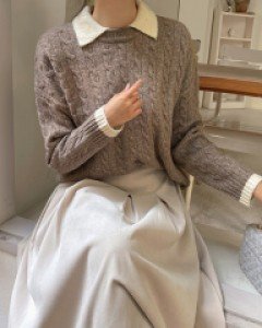 Pin Collar color matching Knitwear