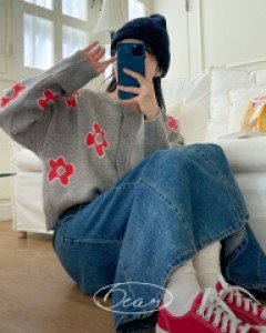 [Dear Short Women] Song Flower Cardigan