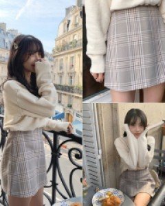 [오늘출발]메모리체크 #미니스커트 #A라인 #밴딩치마