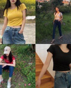 [MADE/오늘출발]쫀득글래머티 #슬림세미크롭반팔티