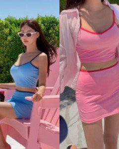 [MADE/국내제작,오늘출발&무배]헬로바비키니 #비키니 #투피스치마수영복 #스윔웨어