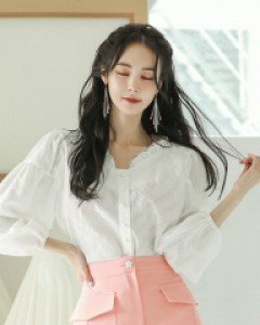 *사선퍼프 블라우스*