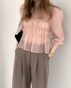 Shine wrinkle blouse