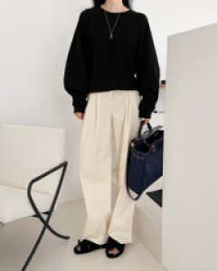 Two tuck wide pants