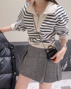 Bono stripe zip-up mtm