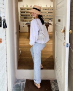 Toby jacquard denim pants