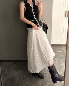 Jenner pleats long skirt