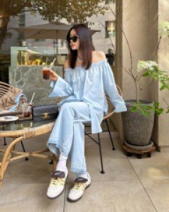 Lila off-shoulder blouse