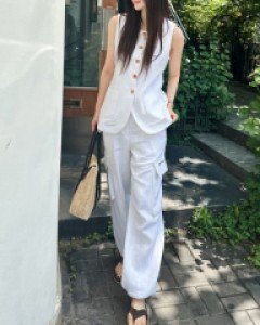 Duncan linen cargo pants