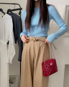 Boat-neck golgi knit