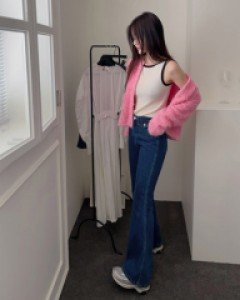 Pocket boots-cut pants