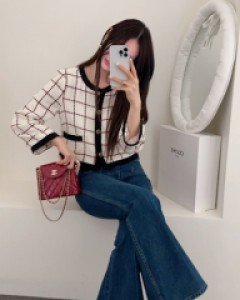 Ode check mini jacket