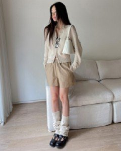 River leather shorts
