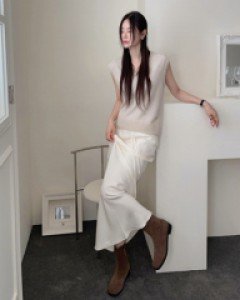 Janet satin long skirt