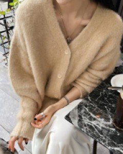 Brush loose cardigan