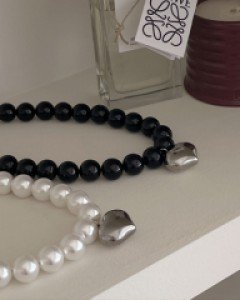 Jinju silver heart necklace