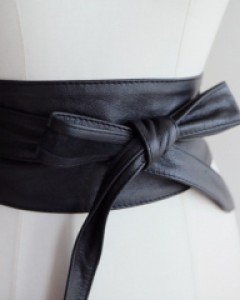 Leather ribbon belt