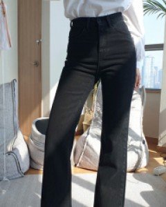 [당일발송]  발없는바지 / 블랙 하이롱 부츠컷팬츠