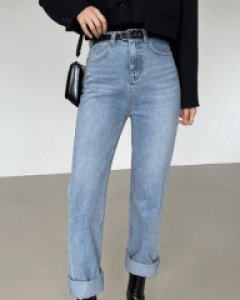 시크릿밴딩 데님 일자청바지(S-XL)