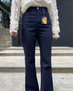 이염없는 진청 난스판 생지 부츠컷 데님팬츠