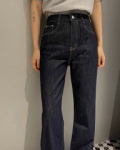 논페이드 생지데님 와이드핏 청바지