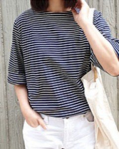 5부소매 스트라이프T면 좋고 편한핏!!데일리티셔츠로 굿!!추천!!
