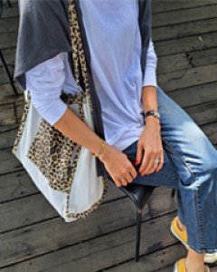 양면호피쇼퍼백