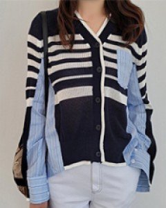 스텔라배색가디건산뜻하고 예뻐요~너무너무 날씬해보이네요^^주문폭주!!추천해요!!