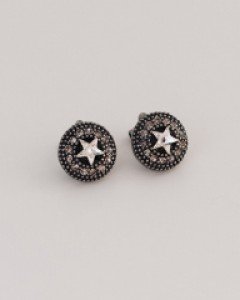 빈티지무지개 버튼귀찌