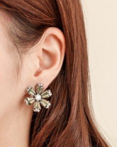 달리아나 귀걸이 버튼귀찌(실버침)