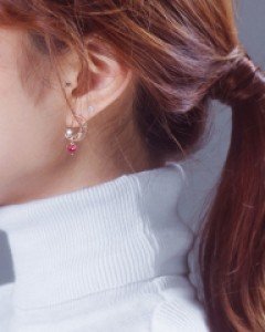 스위프 귀걸이 나사형 귀찌 (실버침)