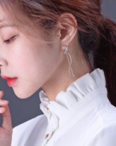 모프 귀걸이 나사형 귀찌 (실버침)