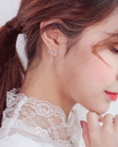 주니아 귀걸이 실리콘 귀찌 (실버침)