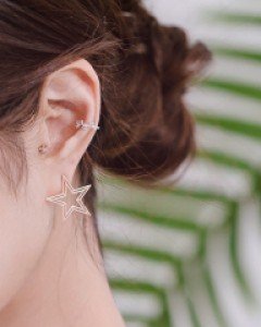 트윈스타 귀걸이 (실버침)