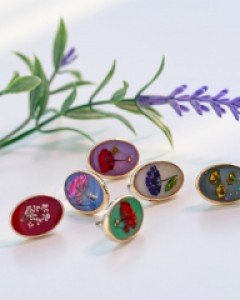 플로디아 압화 귀걸이 나사형 귀찌