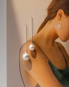 [925silver] 롱펄 귀걸이 (한쌍)