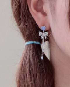 파스텔하트 귀걸이 나사형귀찌