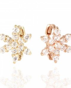 [제나벨라] 14K18K깜찍한 눈꽃 블링 스노우 귀찌