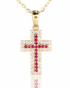 [제나벨라] 14K 18K 포인트 십자가 목걸이 블링 크로스 목걸이