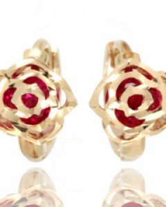 [제나벨라] 14K18K장미 꽃 원터치링 샤인 로즈 귀걸이