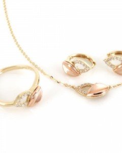 [제나벨라] 14K 18K골드 귀걸이목걸이반지세트 샤인 리프 세트