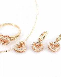 [제나벨라] 14K18K하트 귀여운 반지,귀걸이,목걸이 카렌 세트