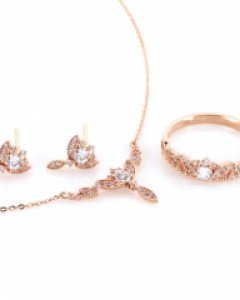 [제나벨라] 14K18K핑크골드 여성스러운 반지,귀걸이,목걸이 데이나 세트