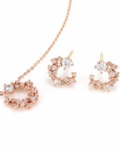 [제나벨라] 14K 18K골드 심플 귀걸이목걸이세트 브루니 세트