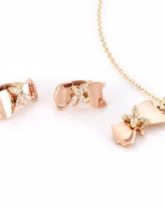 [제나벨라] 14K 18K골드 심플 귀걸이목걸이세트 샤인 키티 세트