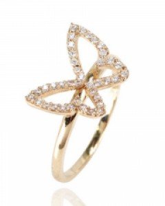 [제나벨라] 14K 18K 큐빅 나비 반지 페브레 반지