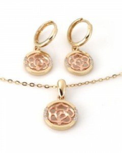 [제나벨라] 14K 18K골드 심플 귀걸이목걸이세트 니키 세트