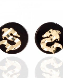 [제나벨라] 14K18K용모양침 샤인 오닉스 귀걸이