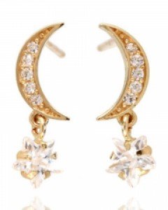 [제나벨라] 14K 18K골드 심플 데일리침귀걸이 큐트 루나 귀걸이