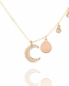 [제나벨라] 14K18K달 체인일체형 여자 솔라타 목걸이